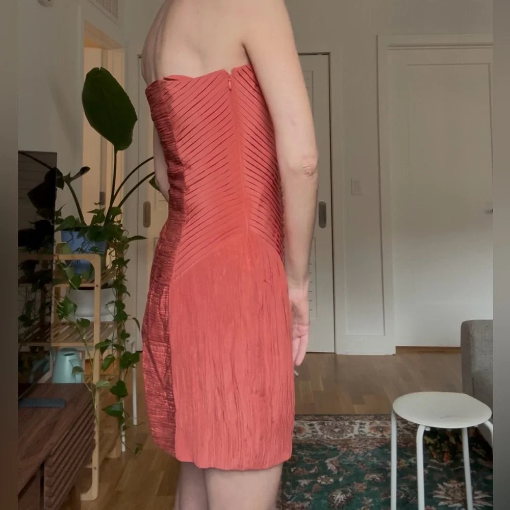 Carlos Miele | Ruched Cocktail Dress | Coral Pink - Picture 5 of 5